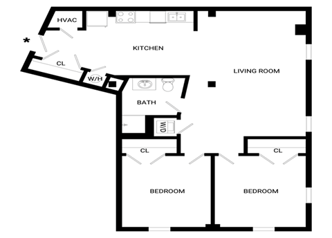 Persist Floor Plan | 951 Sq. Ft. at Mayton Transfer Lofts, Petersburg Virginia